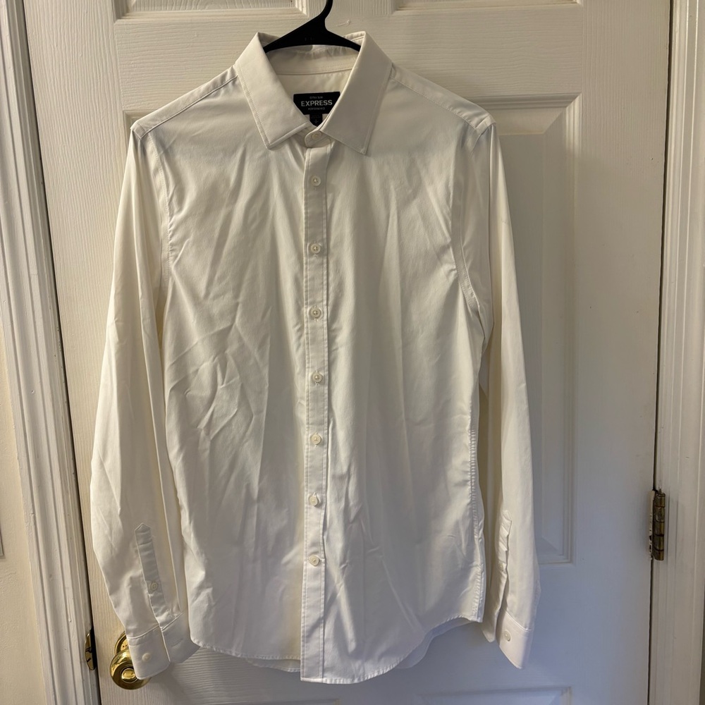 Express Men's Ivory Dress Shirt